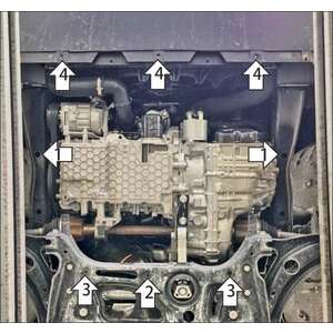 Защита Двигатель, Коробка переключения передач FAW Bestune T90 ( 2023- ) г. арт: 73909 photo2 Интернет магазин Автоаксессуаров Защита картера, МКПП, АКПП, РК, ТБ (Мотодор)