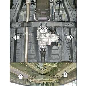 Защита Раздаточная коробка Foton Tunland G9 ( 2025- ) г. арт: 77506-2 photo2 Интернет магазин Автоаксессуаров Защита картера, МКПП, АКПП, РК, ТБ (Мотодор)