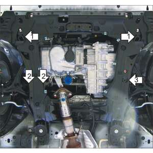 Защита Двигатель, Коробка переключения передач Honda Accord VIII ( 2008-2012 ) г. арт: 70816-2 photo2 Интернет магазин Автоаксессуаров Защита картера, МКПП, АКПП, РК, ТБ (Мотодор)