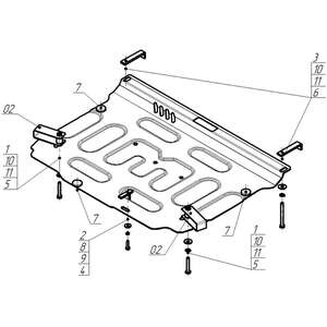 Защита Двигатель, Коробка переключения передач Honda Civic VIII ( 2005-2012 ) г. арт: 70815 photo3 Интернет магазин Автоаксессуаров Защита картера, МКПП, АКПП, РК, ТБ (Мотодор)