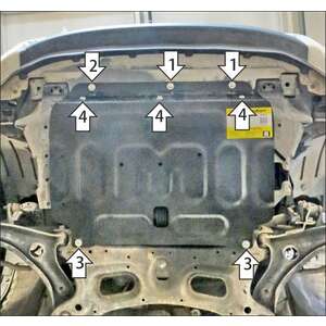 Защита Двигатель, Коробка переключения передач Honda Fit ( 2014-2020 ) г. арт: 70818 photo1 Интернет магазин Автоаксессуаров Защита картера, МКПП, АКПП, РК, ТБ (Мотодор)