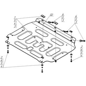 Защита Двигатель, Коробка переключения передач Honda Fit ( 2014-2020 ) г. арт: 70818 photo3 Интернет магазин Автоаксессуаров Защита картера, МКПП, АКПП, РК, ТБ (Мотодор)
