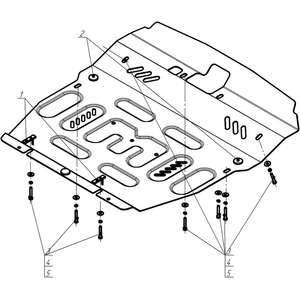Защита Двигатель, Коробка переключения передач Hyundai Santa Fé II ( 2006-2009 ) г. арт: 70921 photo3 Интернет магазин Автоаксессуаров Защита картера, МКПП, АКПП, РК, ТБ (Мотодор)