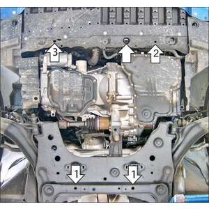 Защита Двигатель, Коробка переключения передач Nissan Cube ( 2003-2008 ) г. арт: 71402 photo2 Интернет магазин Автоаксессуаров Защита картера, МКПП, АКПП, РК, ТБ (Мотодор)