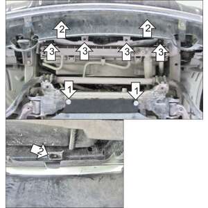Защита Радиатор Nissan Pathfinder ( 2010-2014 ) г. арт: 71406 photo2 Интернет магазин Автоаксессуаров Защита картера, МКПП, АКПП, РК, ТБ (Мотодор)