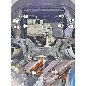 Защита Двигатель, Коробка переключения передач Skoda Kamiq GT ( 2018- ) г. арт: 72306-2 photo2 Интернет магазин Автоаксессуаров Защита картера, МКПП, АКПП, РК, ТБ (Мотодор)