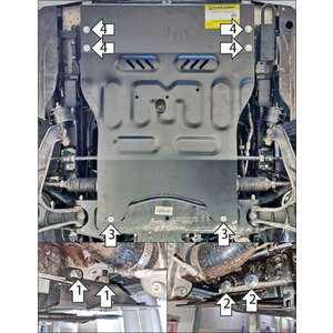 Защита Двигатель, Радиатор Sollers SF5 ( 2025- ) г. арт: 78708 photo1 Интернет магазин Автоаксессуаров Защита картера, МКПП, АКПП, РК, ТБ (Мотодор)