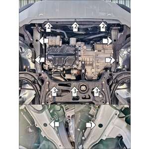 Защита Двигатель, Коробка переключения передач Volkswagen Golf VIII ( 2024- ) г. арт: 72305-2 photo2 Интернет магазин Автоаксессуаров Защита картера, МКПП, АКПП, РК, ТБ (Мотодор)