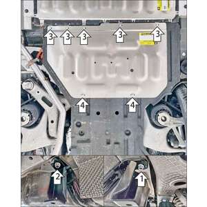 Защита Топливный бак Voyah Free ( 2023- ) г. арт: 348614 photo1 Интернет магазин Автоаксессуаров Защита картера, МКПП, АКПП, РК, ТБ (Мотодор)