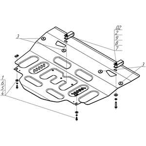 Защита Двигатель, Коробка переключения передач Renault Laguna II ( 2001-2005 ) г. арт: 71715 photo3 Интернет магазин Автоаксессуаров Защита картера, МКПП, АКПП, РК, ТБ (Мотодор)