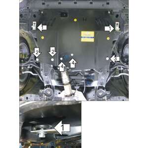 Защита Двигатель; КПП Honda Accord VIII ( 2008-2012 ) г. арт: 00820 photo1 Интернет магазин Автоаксессуаров Защита картера, МКПП, АКПП, РК, ТБ (Мотодор)