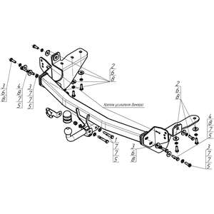 Фаркоп Toyota RAV 4 2013-2019 г. ( Унив. ) арт: 92506-A photo5 Интернет магазин Автоаксессуаров Фаркопы, Тягово-сцепное устройство (ТСУ) (Мотодор)