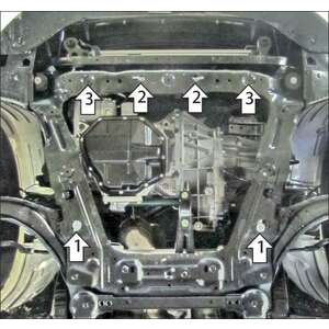 Защита Двигатель; КПП Nissan Qashqai ( 2007-2014 ) г. арт: 71410 photo2 Интернет магазин Автоаксессуаров Защита картера, МКПП, АКПП, РК, ТБ (Мотодор)